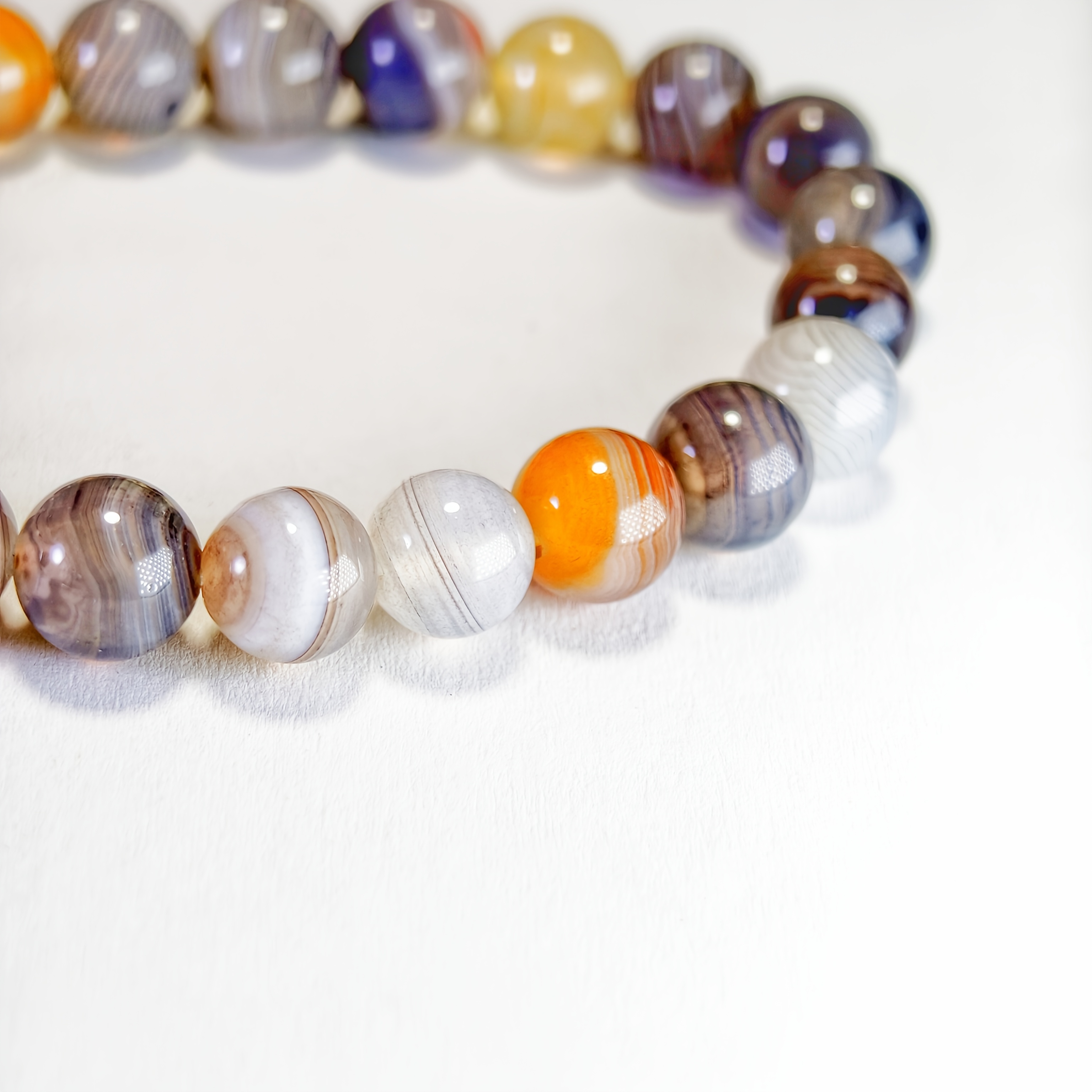 7A Gray Persian Gulf Agate Bracelet, Unique Natural Stone
